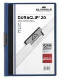 Папка с клипом Durable Duraclip 2200-07 прозрач. верх.лист A4 1-30лист. темно-синий