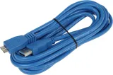 Кабель Ningbo micro USB 3.0 B (m) угловой USB A(m) 3м синий (блистер)