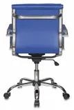 Кресло руководителя Бюрократ CH-993-Low синий эко.кожа низк.спин. крестов. металл хром
