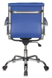 Кресло руководителя Бюрократ CH-993-Low синий эко.кожа низк.спин. крестов. металл хром