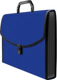 Портфель Бюрократ -BPP13TLBLUE 13 отдел. A4 ребрист. поверхн. с окантовкой пластик 0.7мм синий