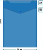 Конверт на кнопке Бюрократ -PK875/1 A4 верт. пластик 0.18мм ассорти