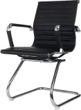 Кресло Бюрократ CH-883-LOW-V черный эко.кожа низк.спин. полозья металл хром