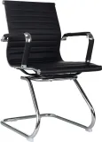 Кресло Бюрократ CH-883-LOW-V черный эко.кожа низк.спин. полозья металл хром