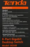 Коммутатор Tenda SG108 8x1Гбит/с неуправляемый