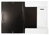 Папка на резинке Бюрократ Black&White BWPR05WT A4 пластик 0.5мм кор.30мм белый/черный