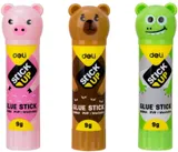 Клей-карандаш Deli E6366A 9гр корп.ассорти ПВП дисплей картонный детский Stick UP