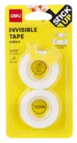 Клейкая лента канцелярская Deli EA30411 прозрачная шир.12мм дл.18.3м невидимая блистер (упак.:2шт)