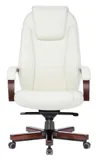 Кресло руководителя Бюрократ T-9923WALNUT слоновая кость кожа крестов. металл/дерево