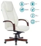 Кресло руководителя Бюрократ T-9923WALNUT слоновая кость кожа крестов. металл/дерево