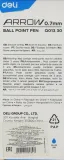 Ручка шариков. автоматическая Deli Arrow EQ01330 прозрачный/синий d=0.7мм син. черн.