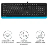 Клавиатура A4Tech Fstyler FK10 черный/синий USB