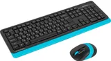 Клавиатура + мышь A4Tech Fstyler FG1010 клав:черный/синий мышь:черный/синий USB беспроводная Multimedia (FG1010 BLUE)