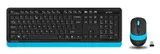 Клавиатура + мышь A4Tech Fstyler FG1010 клав:черный/синий мышь:черный/синий USB беспроводная Multimedia (FG1010 BLUE)