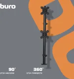 Кронштейн для мониторов ЖК Buro M063 черный 17"-27" макс.8кг крепление к столешнице поворот и наклон