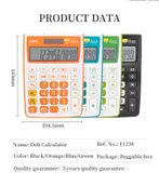 Калькулятор настольный Deli E1238/GRN зеленый 12-разр.