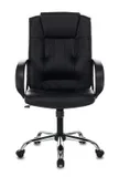 Кресло руководителя Бюрократ T-800N черный кожа крестов. металл хром