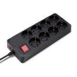 Сетевой фильтр Buro 800SH-3-B 3м (8 розеток) черный (коробка)