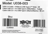 Кабель Tripplite U038-003 ver2.0 USB (m)-USB Type-C (m) 0.9м черный