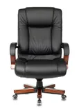 Кресло руководителя Бюрократ T-9925WALNUT черный кожа/кожзам крестов. металл/дерево
