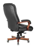 Кресло руководителя Бюрократ T-9925WALNUT черный кожа/кожзам крестов. металл/дерево
