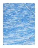 Папка на резинке Бюрократ Melange MLPR07BLUE A4 пластик кор.30мм 0.7мм синий