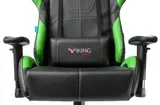 Кресло игровое Zombie VIKING 5 AERO черный/салатовый эко.кожа с подголов. крестов. пластик