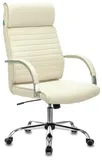 Кресло руководителя Бюрократ T-8010N слоновая кость OR-10 эко.кожа крестов. металл хром