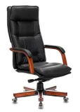 Кресло руководителя Бюрократ T-9927WALNUT черный кожа крестов. металл/дерево