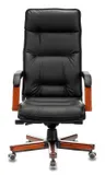 Кресло руководителя Бюрократ T-9927WALNUT черный кожа крестов. металл/дерево