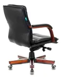 Кресло руководителя Бюрократ T-9927WALNUT-LOW черный кожа низк.спин. крестов. металл/дерево