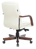 Кресло руководителя Бюрократ T-9927WALNUT-LOW слоновая кость кожа низк.спин. крестов. металл/дерево