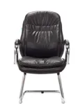 Кресло Бюрократ T-9950AV черный эко.кожа полозья металл хром