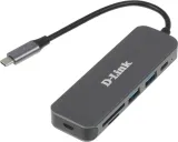 Концентратор usb D-Link USB-C Hub, 2xUSB 3.0 + USB-C, SD/microSD Card Reader