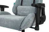 Кресло игровое Zombie VIKING KNIGHT Fabric серо-голубой Light-28 с подголов. крестов. металл