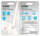 Сетевой адаптер D-Link N300 Wi-Fi USB Adapter, 1x5dBi detachable + 1x2dBi internal antennas