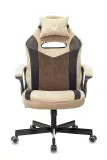 Кресло игровое Zombie VIKING 6 KNIGHT Fabric коричневый/бежевый с подголов. крестов. металл