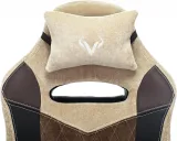Кресло игровое Zombie VIKING 6 KNIGHT Fabric коричневый/бежевый с подголов. крестов. металл
