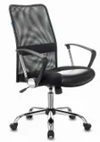 Кресло Бюрократ CH-600SL-LOW черный TW-01 эко.кожа/сетка низк.спин. крестов. металл хром