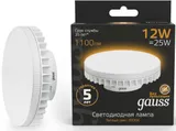 Лампа светодиодная Gauss 12Вт цок.:GX70 таблетка 220B 3000K св.свеч.бел.теп. Tablet (упак.:1шт) (131016112)
