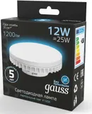 Лампа светодиодная Gauss 12Вт цок.:GX70 таблетка 220B 4100K св.свеч.бел.нейт. Tablet (упак.:1шт) (131016212)