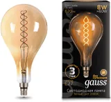 Лампа филам. Gauss Filament Vintage 8Вт цок.:E27 шар 220B 2400K св.свеч.бел.теп. (упак.:1шт) (150802008)