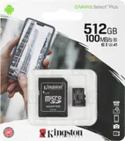 Флеш карта microSDXC 512GB Kingston SDCS2/512GB Canvas Select Plus + adapter