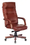Кресло руководителя Бюрократ T-9927WALNUT светло-коричневый Leather Eichel кожа крестов. металл/дерево