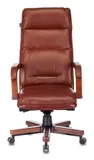 Кресло руководителя Бюрократ T-9927WALNUT светло-коричневый Leather Eichel кожа крестов. металл/дерево