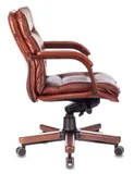 Кресло руководителя Бюрократ T-9927WALNUT-LOW светло-коричневый Leather Eichel кожа низк.спин. крестов. металл/дерево
