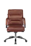 Кресло руководителя Бюрократ T-9927SL-LOW светло-коричневый Leather Eichel кожа низк.спин. крестов. металл хром