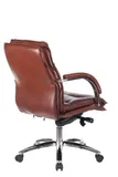 Кресло руководителя Бюрократ T-9927SL-LOW светло-коричневый Leather Eichel кожа низк.спин. крестов. металл хром