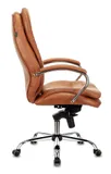 Кресло руководителя Бюрократ T-9950 рыжий Leather Ontano кожа крестов. металл хром