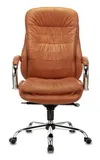 Кресло руководителя Бюрократ T-9950 рыжий Leather Ontano кожа крестов. металл хром